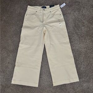 Gap Butter Yellow Wide Leg Cropped Jeans